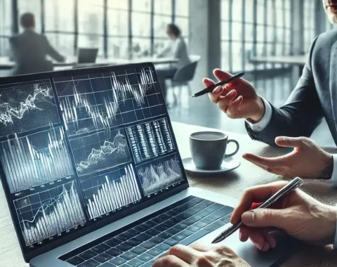 Professional CFD trading workstation with real-time financial charts and data.